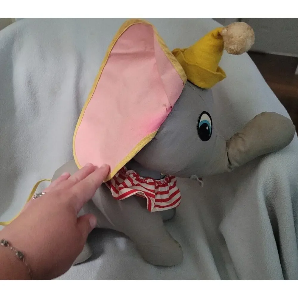 Vintage USA Disney Dumbo Plush Toy Cloth Commonwealth NY Circus Large Doll